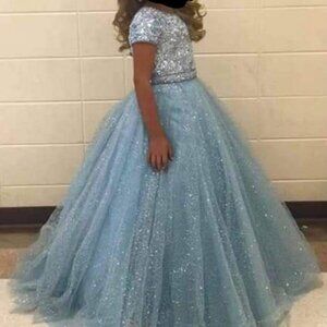 Sherri Hill blue pageant dress little girl size 8